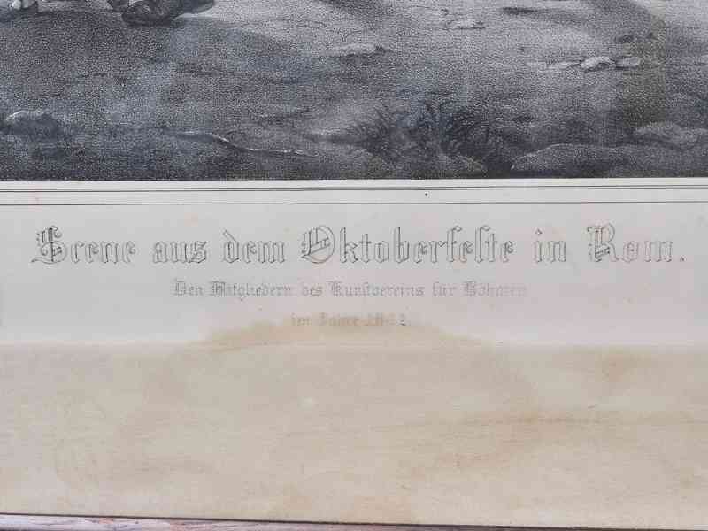 Litografie Scéna říjnové slavnosti římské, Marstrand 1841, H - foto 8