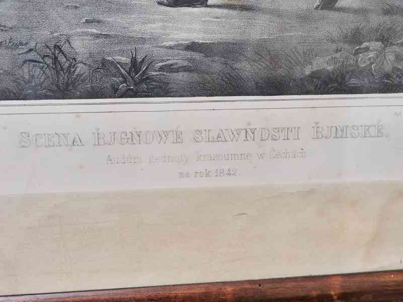 Litografie Scéna říjnové slavnosti římské, Marstrand 1841, H - foto 10