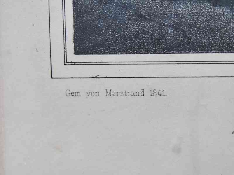 Litografie Scéna říjnové slavnosti římské, Marstrand 1841, H - foto 9