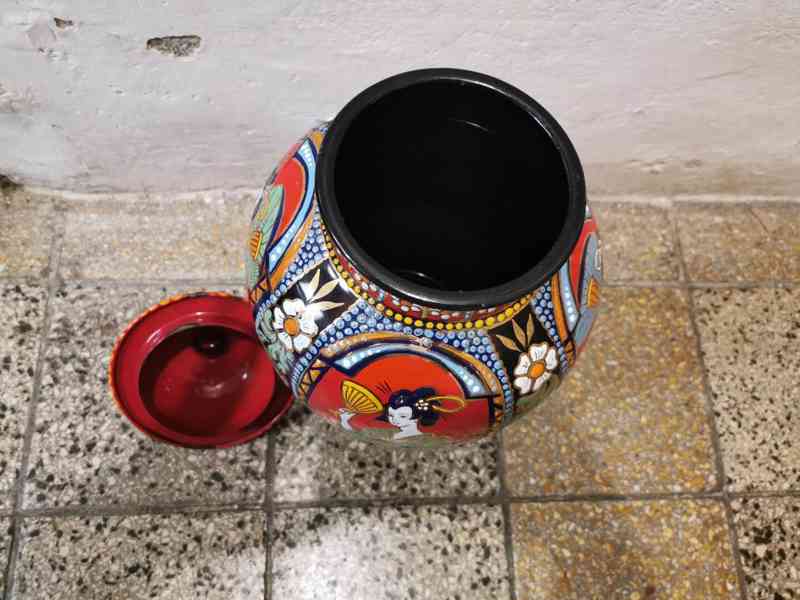 Bohatě zdobená smaltovaná Váza s Gejšami - foto 6