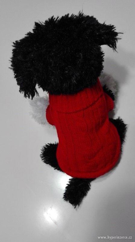 výprodej - červený svetr pro malého psa s roláčkem - foto 1