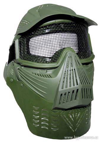 Airsoftová maska - s mřížkou , olivová / nové zboží