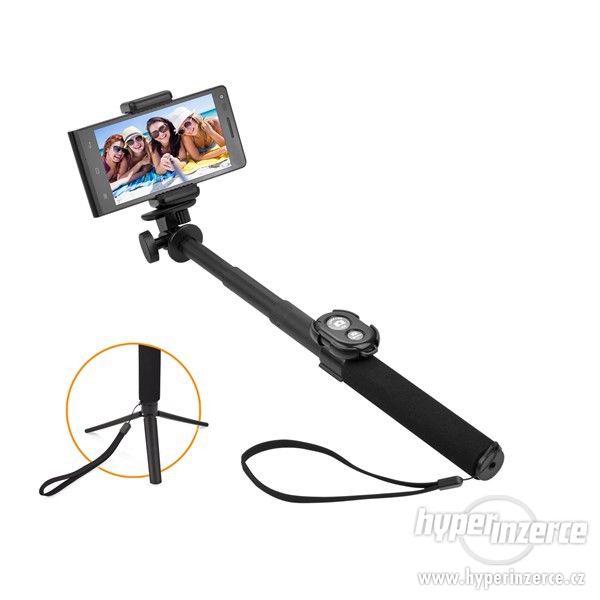 Selfie tyč GoGEN 5 teleskopická, bluetooth, černá - foto 1