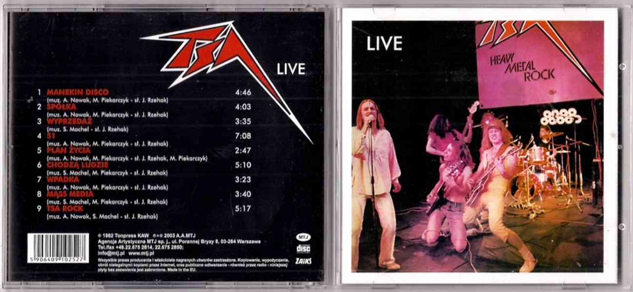 CD TSA - LIVE , Heavy Metal Rock, Kultovní polský metal - foto 2