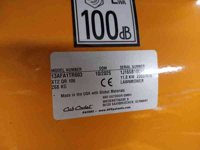 Nový zahradní traktor Cub Cadet XT2 QR106 (Kawasaki 21,5 HP) - foto 2