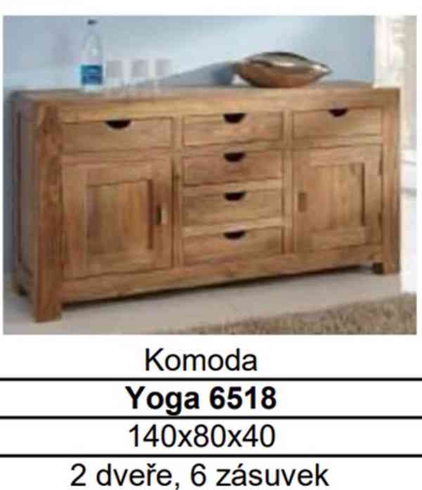 Postel + komoda YOGA – palisandr, masiv - foto 3