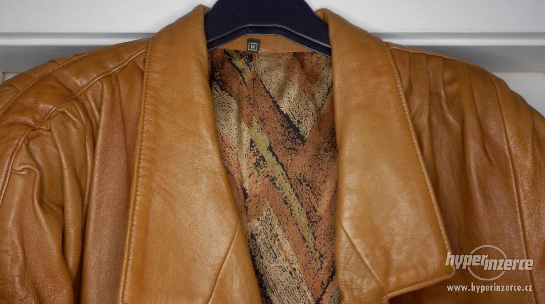 Kabát kožený, světlehnědý - foto 2
