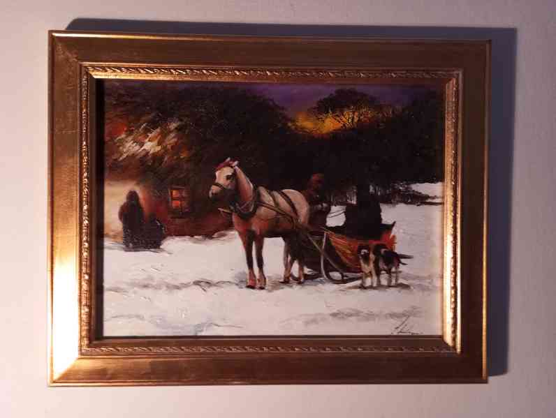 Olejomalba na plátně - zdobený rám 490x390 mm - 05  - foto 2