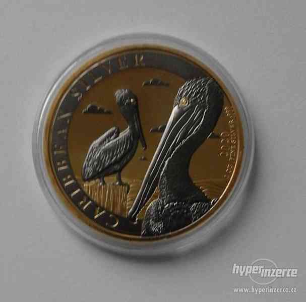 Stříbrná mince s kombinací černého ruthia a zlata - foto 2