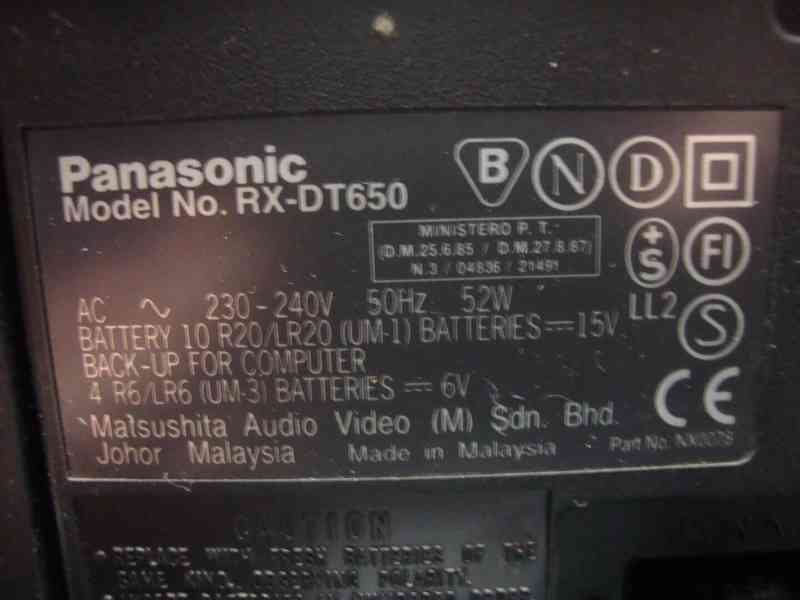 Rádio magnetofon CD Panasonic RX - DT 650 pěkný funkční - foto 14