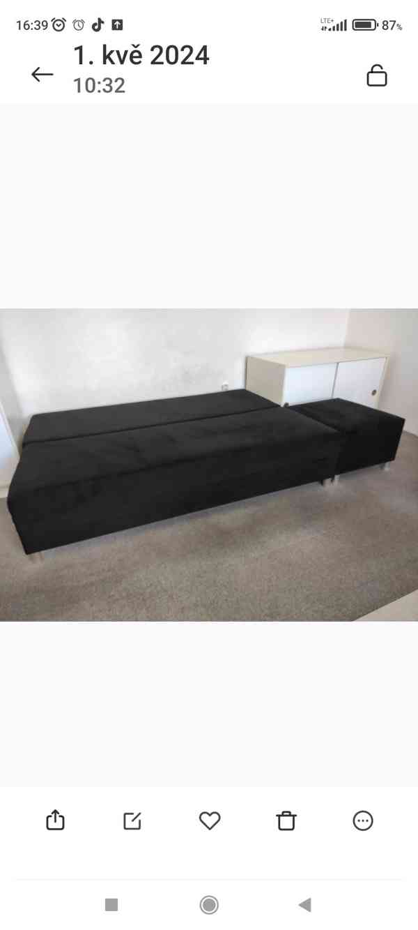 Sedačka  rozkládací s úložným prostorem + taburet - foto 2