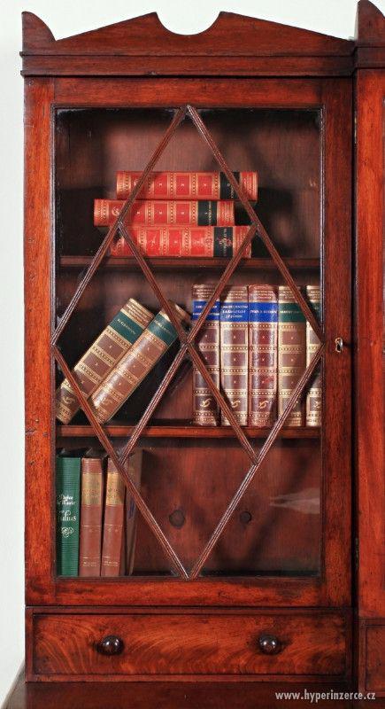 Anglická mahagonová knihovna z 19. století - foto 3