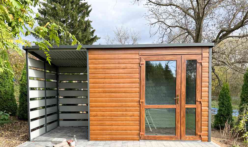 Zahradní domek 2,5x 2m + přístřešek 1,3m, spád dozadu TS511 - foto 4