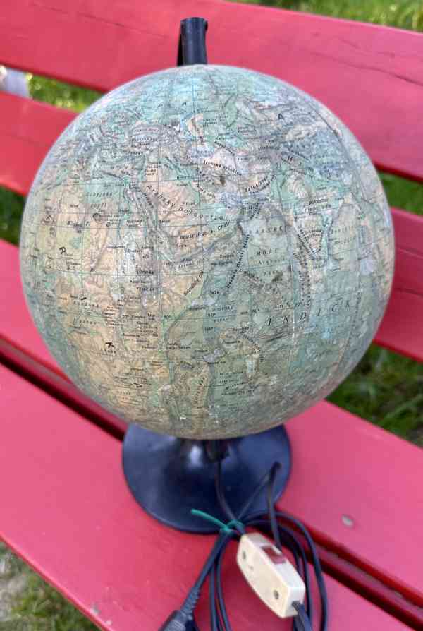 RETRO starý GLOBUS svítí!! - foto 4