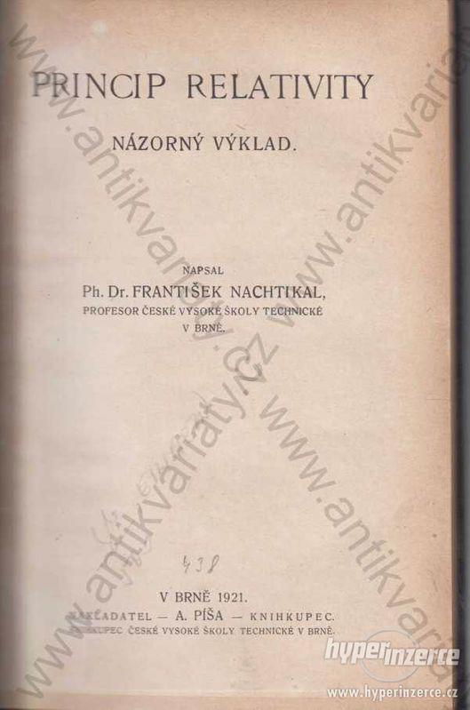 Princip relativity František Nachtikal 1921 - foto 1