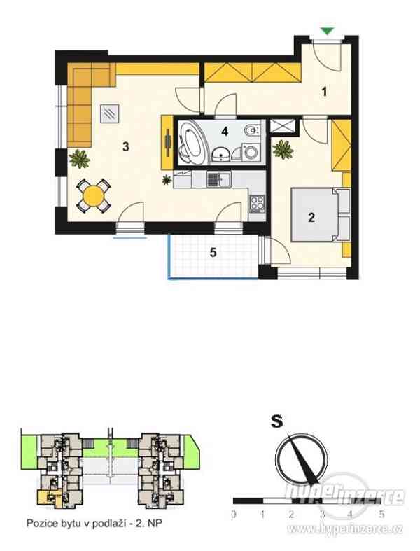 Prodej bytu 2+kk,  54,2 m2 + Balkon 4 m2,  2.NP,  Praha 4. - foto 1