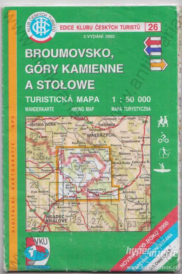 Broumovsko, Góry Kamienne a Stołowe Turistická map - foto 1