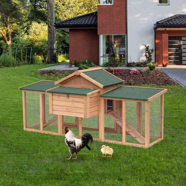 Dřevěný kurník s výběhem | 204 x 85 x 93 cm - foto 5