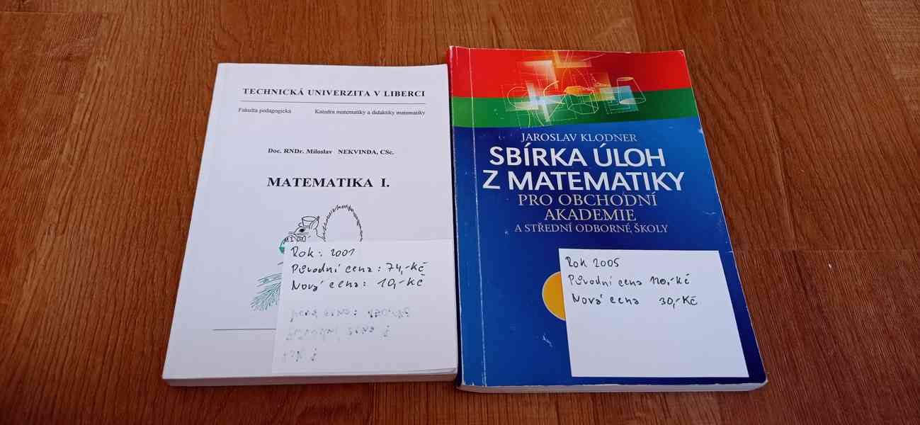 Učebnice – Sbírka úloh z matemat. pro OA, skripta Matematiky