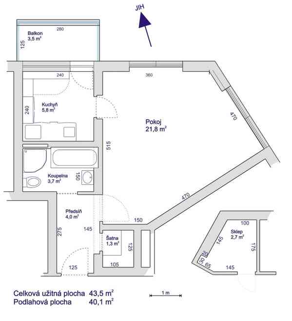 Pronájem bytu 1+1 44 m² - foto 14