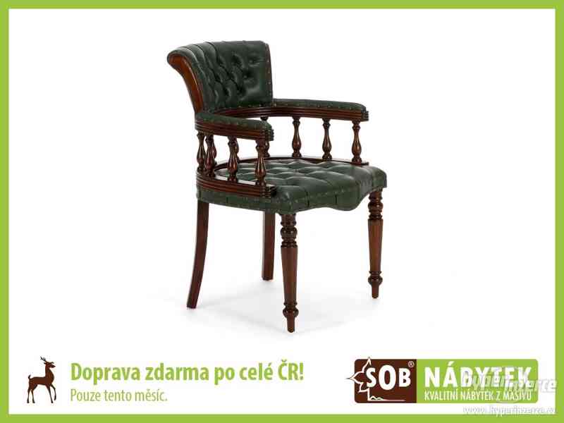 Kancelářská židle z masivu, luxusní židle dřevěná - foto 1