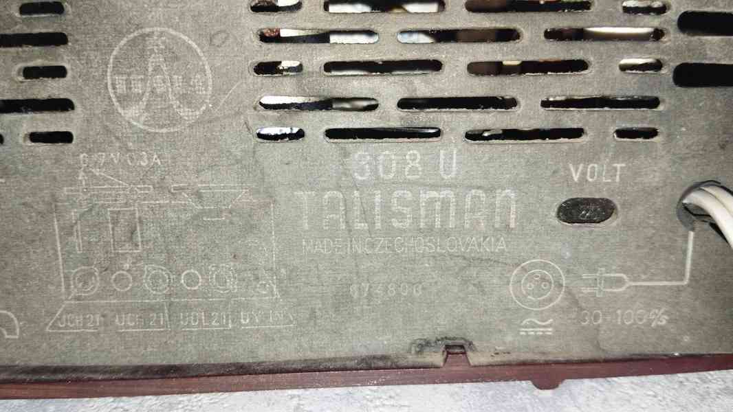 Stare bakelitové rádio TALISMAN.- dekorace, sbírka, díly - foto 7
