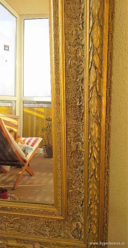 Prodám krásné zdobené starožitné zrcadlo 85x100cm - foto 6