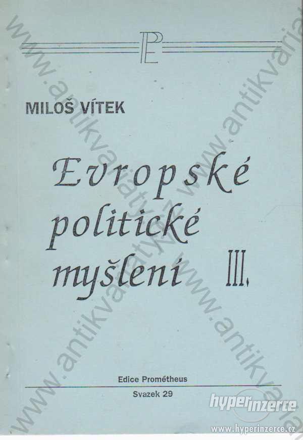 Evropské politické myšlení III. Miloš Vítek - foto 1