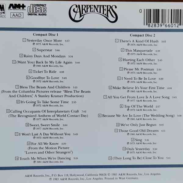 CD - CARPENTERS / Yesterday Once More - (2 CD) - foto 2