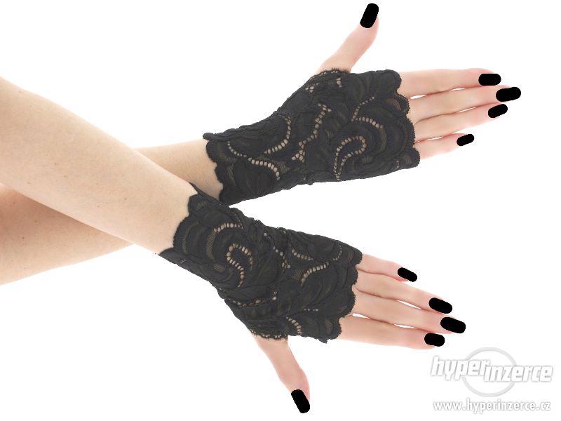 Nové rukavičky černé krajkové - foto 1