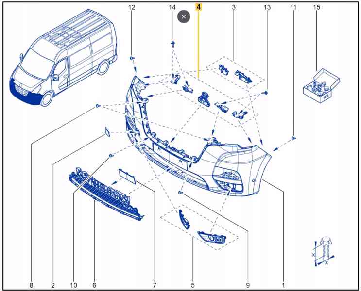 Sada držáků nárazníku a světel Renault Master od 2019 - foto 5