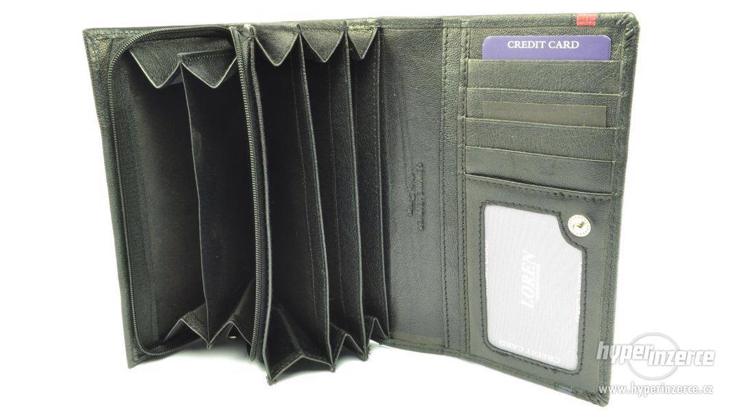 Černá dámská kožená peněženka s pruhem - foto 6