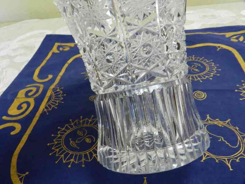 Krásná Art Deco broušená Váza z olověného skla Karlov - foto 5