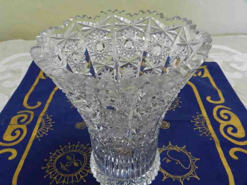 Krásná Art Deco broušená Váza z olověného skla Karlov - foto 2