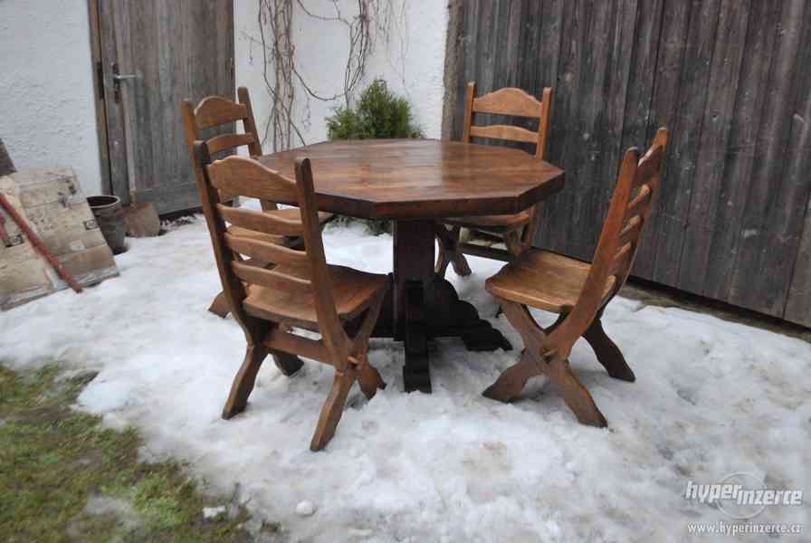 Rustikální stůl + 4 židle dub masiv a další inzeráty - foto 1