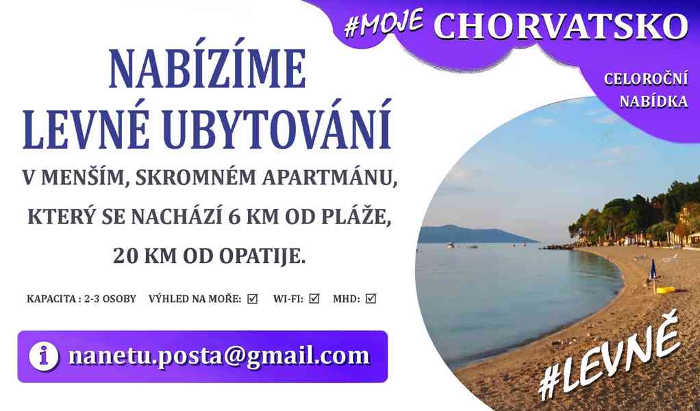 Levné ubytování v Chorvatsku - foto 1