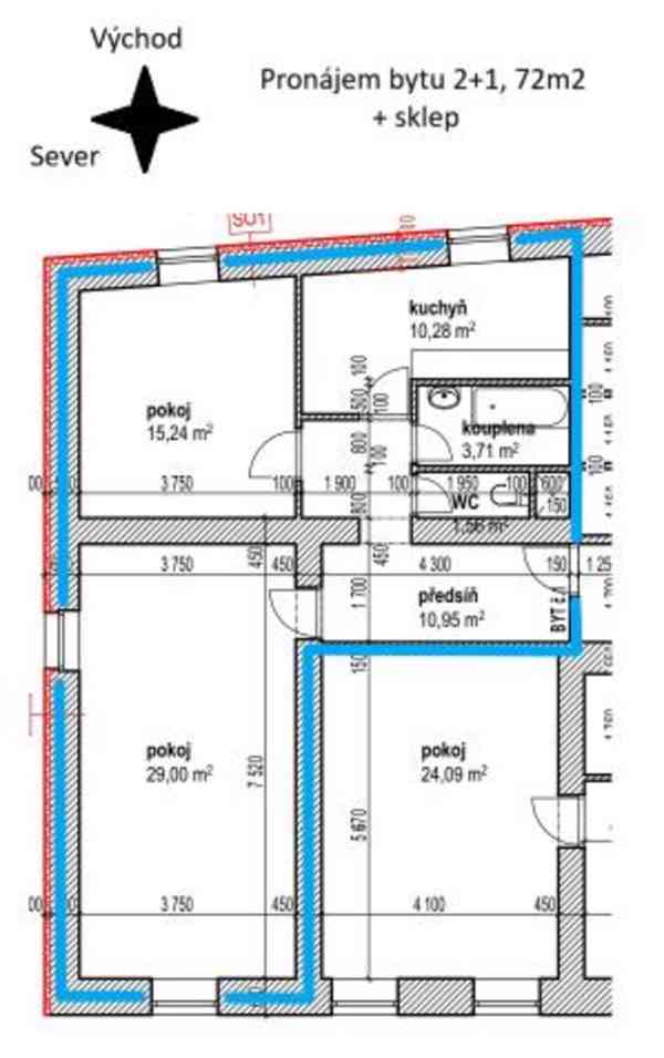 Pronájem 2+1, 72m2 (Jablonec n.N., ul. Jugoslávská) - foto 8