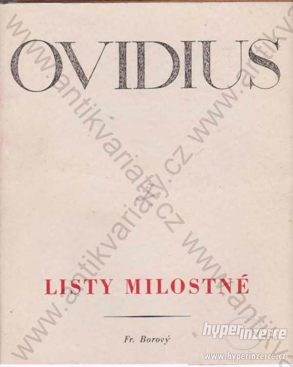 Listy milostné Ovidius Heroides František Muzika - foto 1