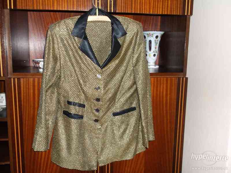Prodám:zlatočerný kabátek,pro slavnostní příležitosti,350,- - foto 1
