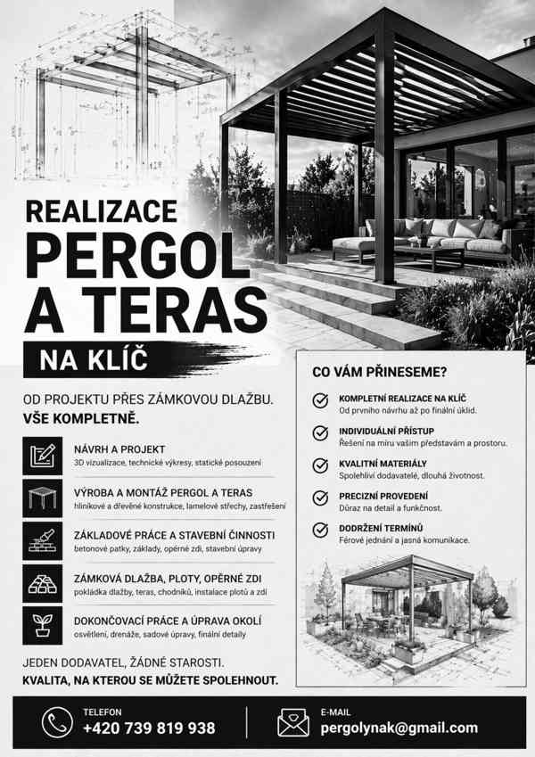 Pergoly a terasy na klíč 