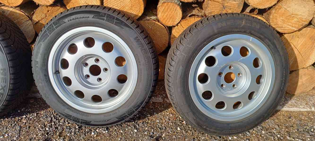 Ultralehké kované ALU Audi 15" 5x100 zachovalé+zánovní pneu - foto 3