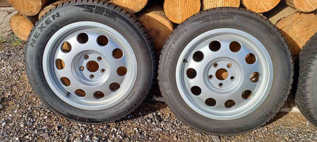 Ultralehké kované ALU Audi 15" 5x100 zachovalé+zánovní pneu - foto 2