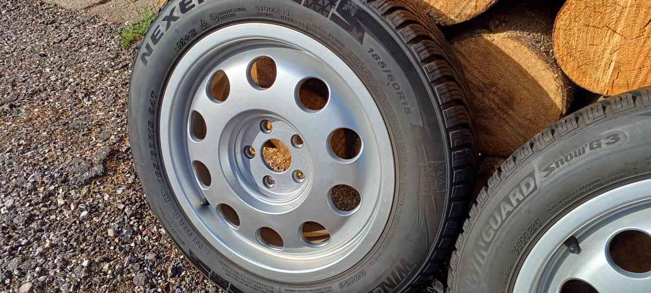 Ultralehké kované ALU Audi 15" 5x100 zachovalé+zánovní pneu - foto 4