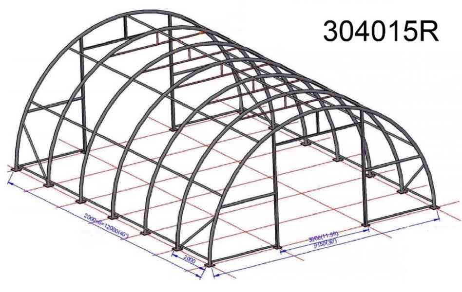 Plachtová hala 304015R 9m x 12m x 4,5m - foto 2