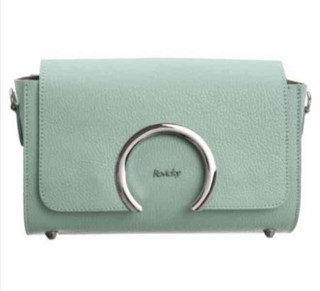 Luxusní prodloužená kožená crossbody kabelka Mint - foto 3