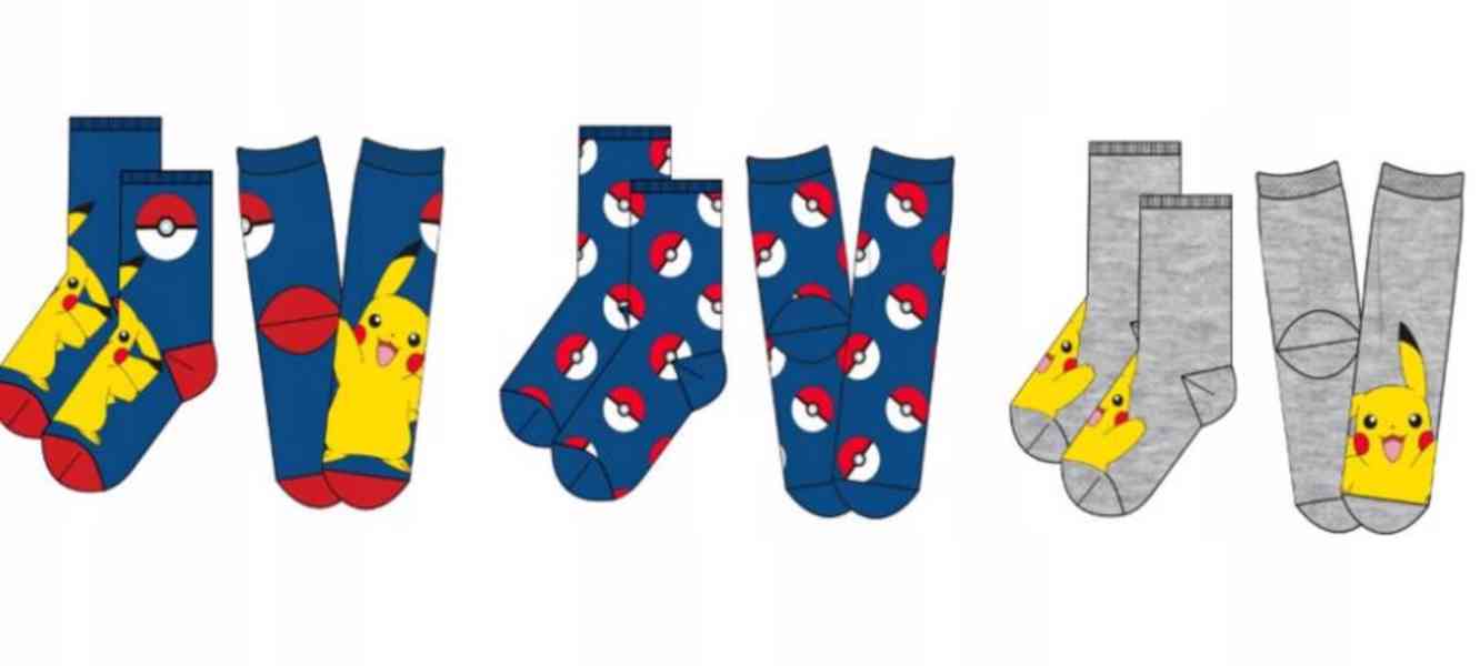 Ponožky Pokémon s oficiální licencí 3 páry, vel. 27/30 - foto 2