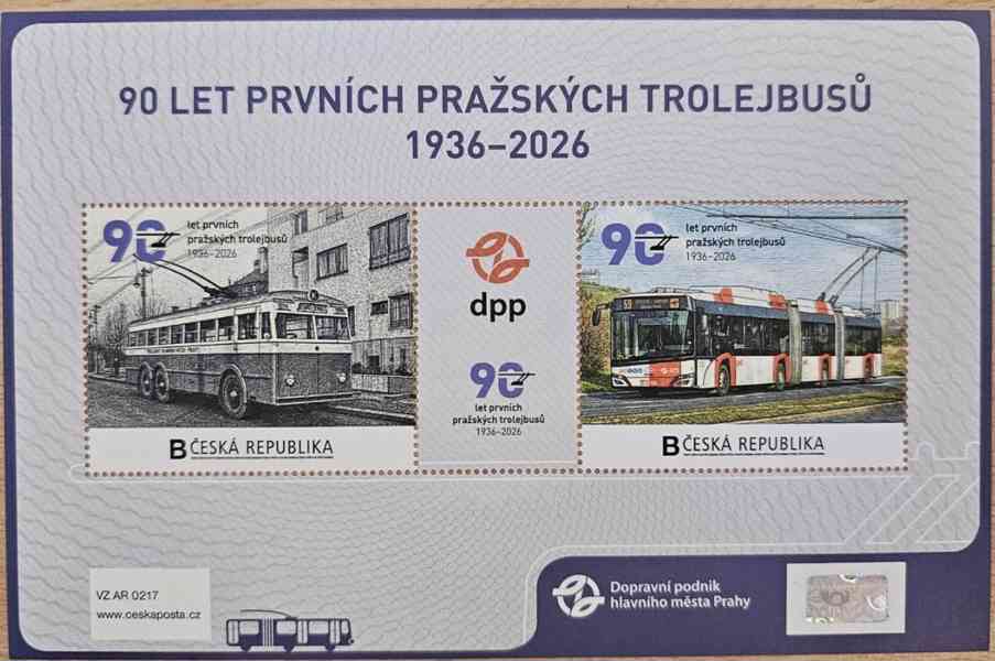 Vlastní známka - 90 let pražských trolejbusů (vyprodaná )