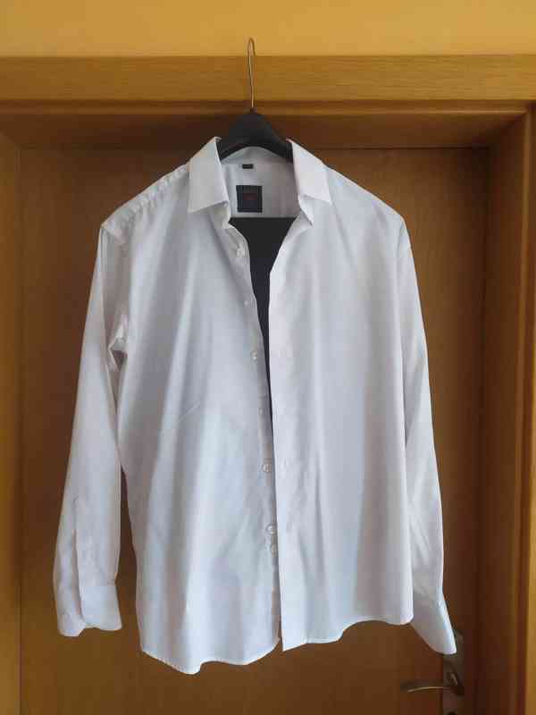 Oblek (vel. L) + společenské boty (42-43), jako nové - foto 3