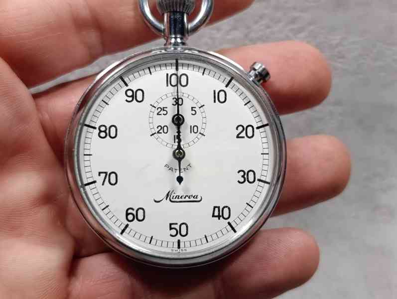 Staré kapesní Švýcarské stopky MINERVA - foto 21