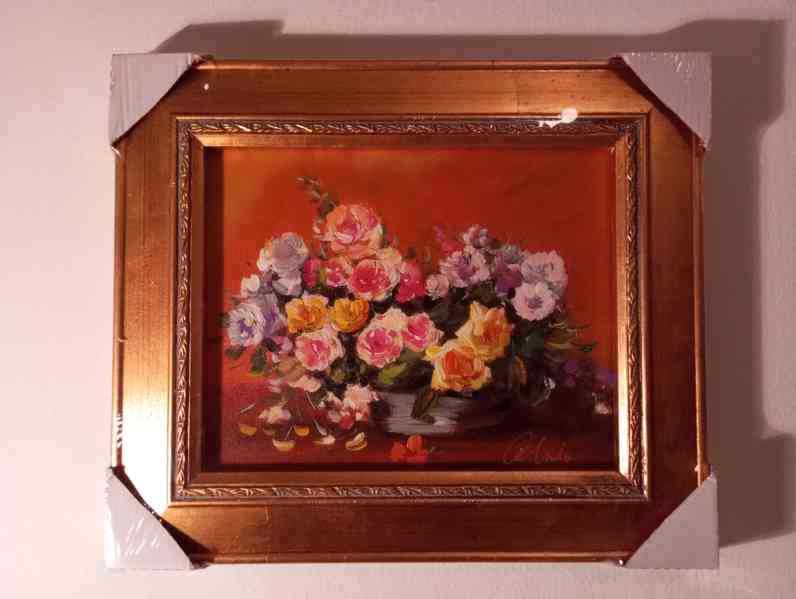Olejomalba na plátně - zdobený rám 310x260mm - 35- - foto 2